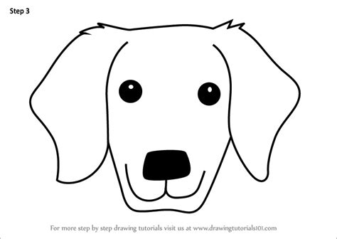 How to Draw a Golden Retrivever Dog Face for Kids (Animal Faces for Kids) Step by Step ...