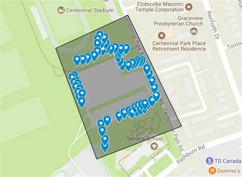 Map of Zone B (South of Centennial Stadium) in Centennial Park ...