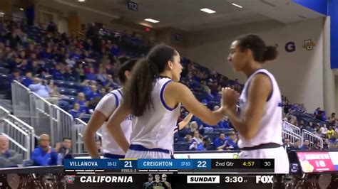 Creighton Women's Basketball Highlights - Villanova 2/29/20 - YouTube