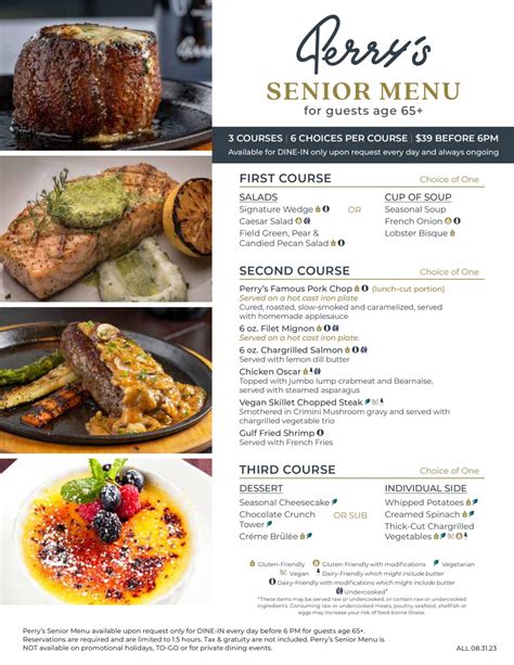 Senior Menu - Perry's Steakhouse & Grille