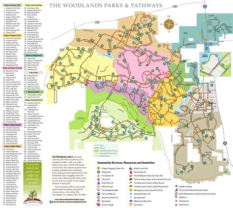 The Woodlands Parks And Pathways Map - Ontheworldmap.com