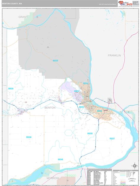 Benton County, WA Wall Map Premium Style by MarketMAPS - MapSales