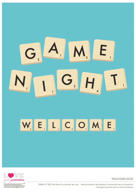 Use this cool welcome poster from our FREE game night printables to ...