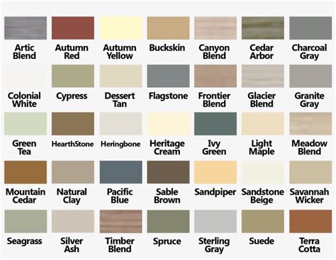 Vinyl Siding Color Chart