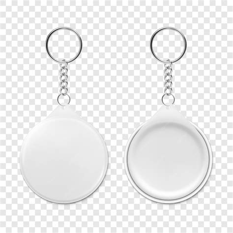 Premium Vector | Vector 3d Realistic Blank Round Keychain with Ring and Chain for Key Isolated ...