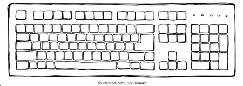 Desktop Computer Keyboard Drawing