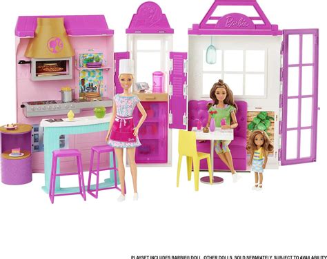 Buy Barbie Doll & Playset, Cook 'n Grill Restaurant with Pizza Oven ...