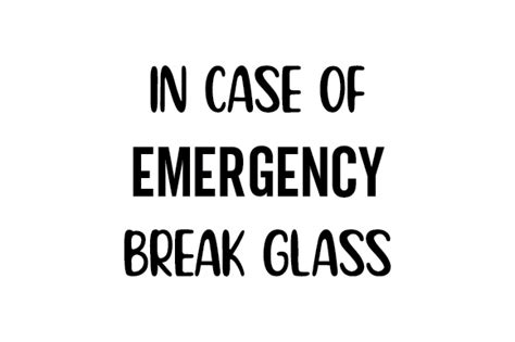 In CASE of EMERGENCY BREAK GLASS SVG Cut file by Creative Fabrica Crafts · Creative Fabrica