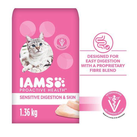 IAMS PROACTIVE HEALTH ADULT SENSITIVE DIGESTION & SKIN TURKEY DRY CAT FOOD 1.36kg | Walmart Canada