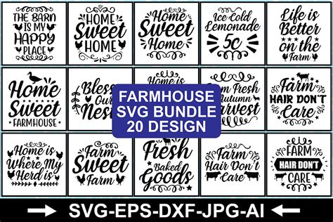 Farmhouse SVG Bundle Bundle · Creative Fabrica