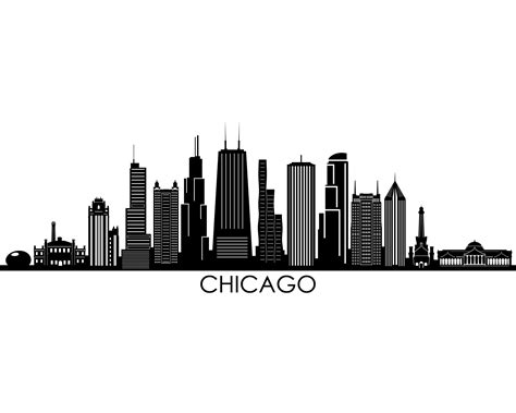 Chicago Skyline Outline Svg Chicago Skyline Silhouett - vrogue.co