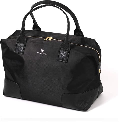 Ladies Weekend Bag, Tote Bag, Overnight Holdall Travel Bag - Black ...