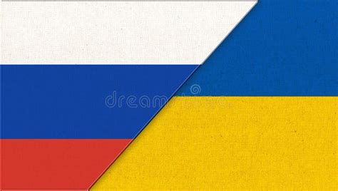 Flag of Ukraine and Russia. National Symbols of Ukraine and Russia ...