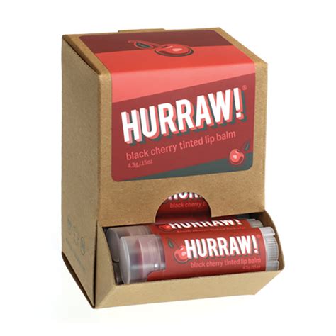 Hurraw! Organic Lip Balm Tinted Black Cherry 4.8g [Bulk Buy 24 Units]