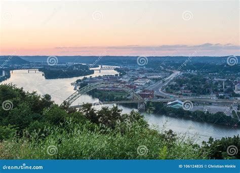 Skyline of Pittsburgh, Pennsylvania from Mount Washington at Night ...