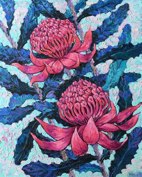 "Purple Waratah Flowers" by Irina Redine. Paintings for Sale. Bluethumb ...