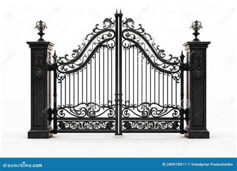 Black Iron Gate with Decorative Design on it S Sides. Generative AI ...