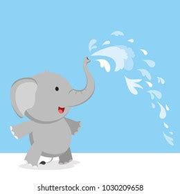 Elephant Spray Water Trunk Stock Vector (Royalty Free) 1030209658 | Shutterstock