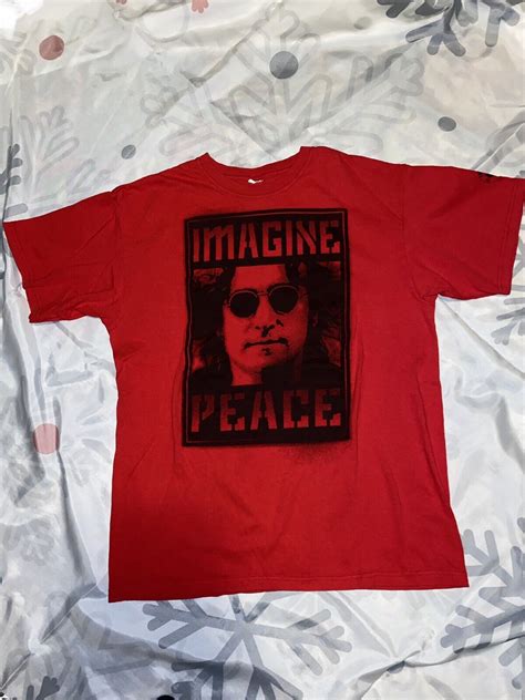 Red John Lennon Imagine Peace Graphic Print Music Ban… - Gem