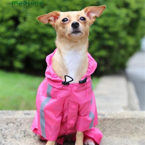 pink color pet dog raincoat cute Clothes for dogs Raincoat for dogs pink cloak-in Dog Raincoats ...