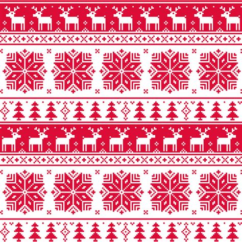 Red Christmas Knitting Pattern Background Vector | Free Vector Graphic Download