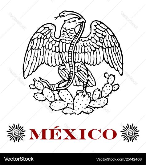 Mexican eagle Royalty Free Vector Image - VectorStock