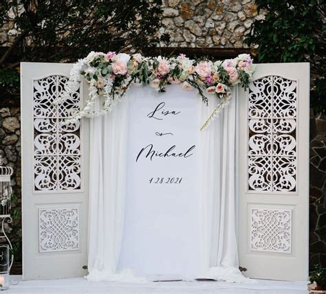 Wedding Backdrop With Names, Wedding Decor or Photo Booth Personalized Banner Hanging Script ...