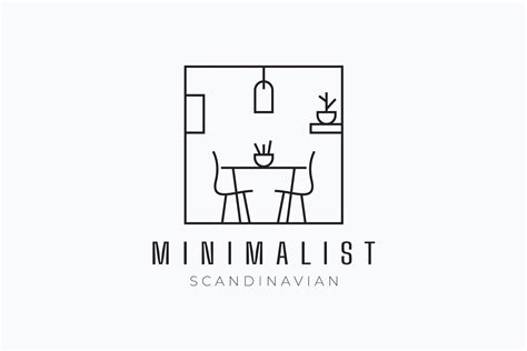 Minimalist Line Art Scandinavian Dining Graphic by mr.bagaskara · Creative Fabrica