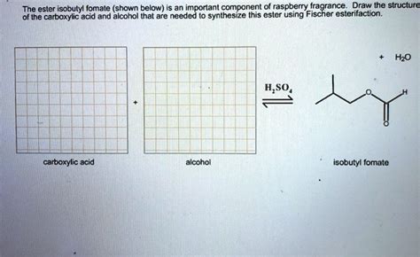 The ester isobutyl formate (shown below) is an important component of ...