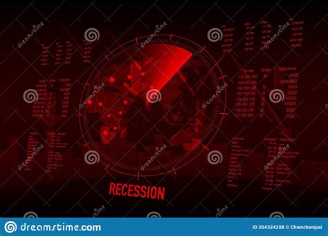 Radar Detects Recession in 2023 Spreading Around the World Stock Vector ...