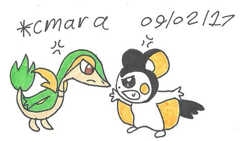 Snivy vs Emolga by cmara on DeviantArt