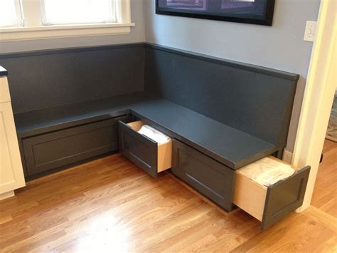 1920s Portland home Custom corner banquette with three storage drawers (waiting for the matching ...