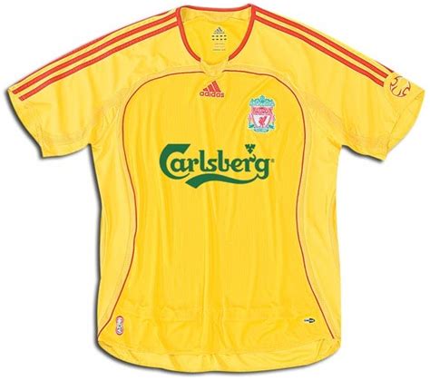 Liverpool Jerseys: 2006-2007 yellow and red away jersey picture