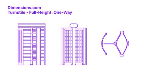 Turnstile - Full-Height, One-Way Dimensions & Drawings | Dimensions.com