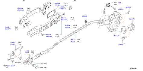 Infiniti G20 Lock and Remote Control Door. (Right, Front). Body, HANDLE ...