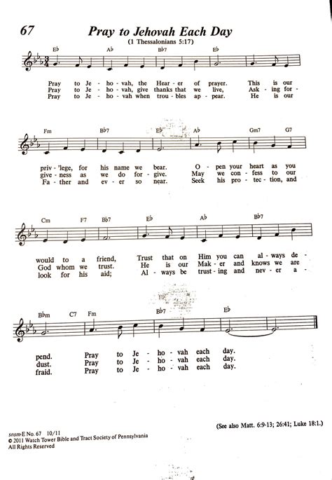 Sing to Jehovah--Sheet Music With Simplified Chords - Music, Songs ...