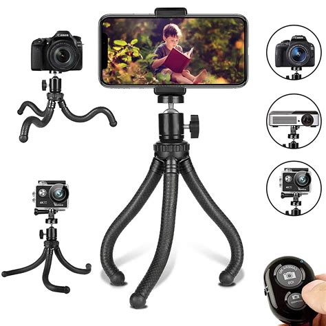 Phone Tripod, Flexible Cell Phone Tripod Adjustable Camera Stand Holder ...