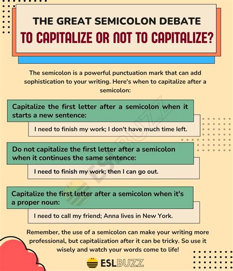 Do You Capitalize After A Semicolon? Rules and Examples - ESLBUZZ