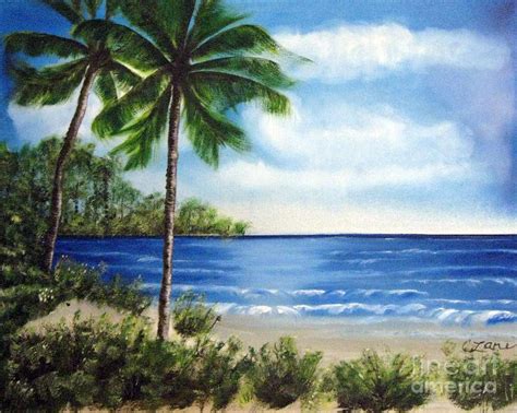 Beach In Mexico Landscape Painting by Cindi Lane