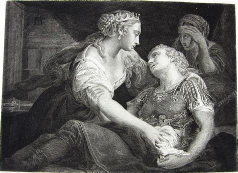 DEATH of MARK ANTONY & CLEOPATRA ~ Original 1886 Antique Art Print Etching RARE!