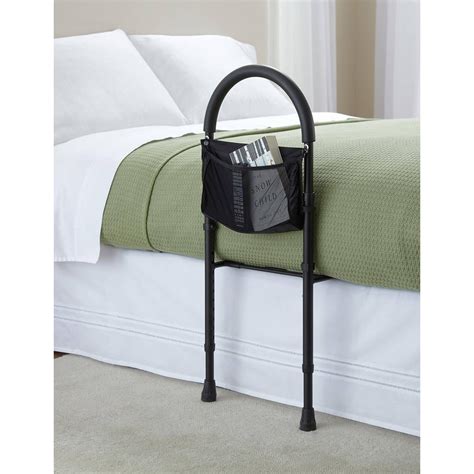 Medline Bed Assist Bar With Storage Bag, Height Adjustable Bed Grab Bar ...