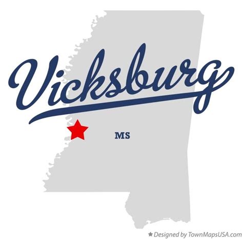 Map of Vicksburg Mississippi MS | Vicksburg, Vicksburg mississippi ...