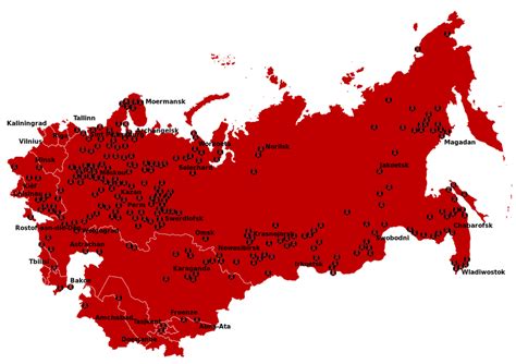 Locations of Gulag camps (1929-1953) : MapPorn