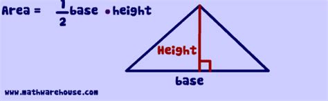 Area of a Triangle Formula, Examples, Pictures and Interactive Practice Problems. Finding the ...