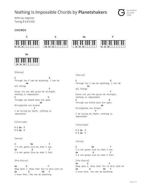 Nothing Is Impossible Chords | PDF