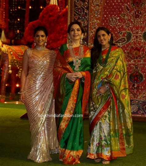 Nita Ambani, Shloka Ambani And Radhika Merchant in Elegant Sarees ...