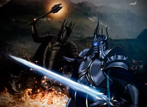 Sauron vs. Lich King - Artwork by Me! : r/wow