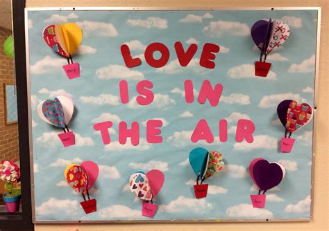 "Love Is In The Air" Valentine's Day bulletin board idea. | Valentines day bulletin board ...