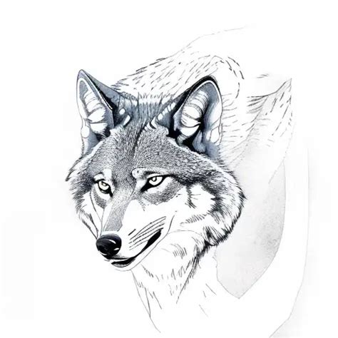 Sketch "Red Wolf" Tattoo Idea - BlackInk AI