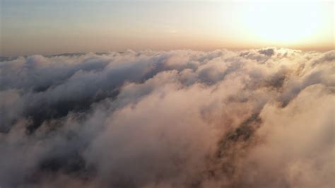 Aerial View Drone Flies Over Fluffy Clouds Stock Footage SBV-347280915 - Storyblocks